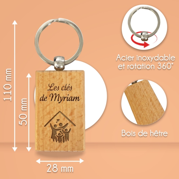 Porte Cl S Rectangle En Bois Personnalis Mod Le Maison