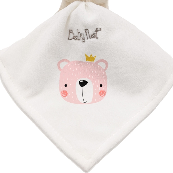 Doudou avec peluche personnalisé - Ourson rose