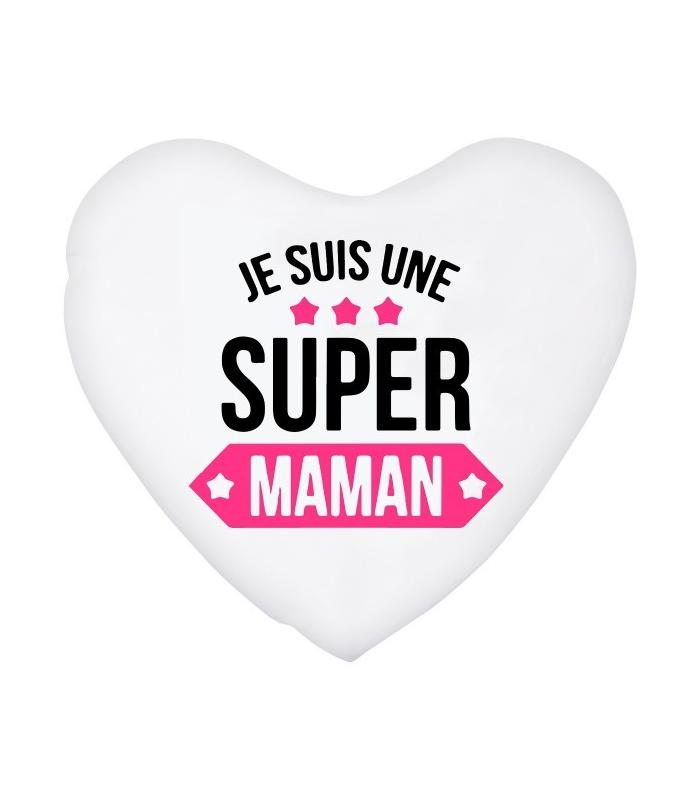 coussin coeur je suis une super maman