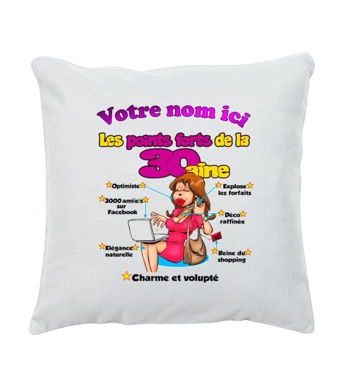 coussin anniversaire 30 ans femme