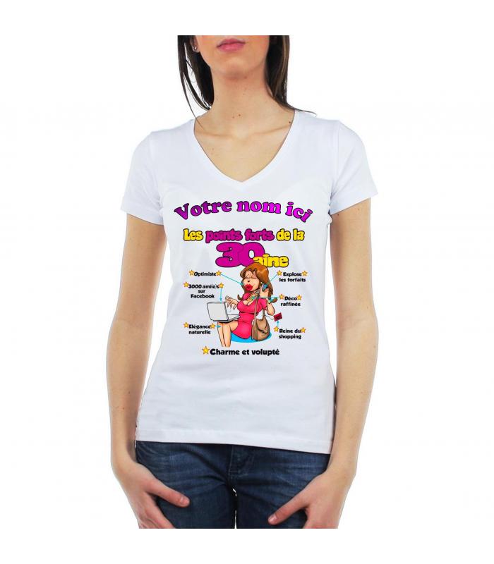 Tee Shirt Anniversaire Femme 30 Ans Personnalise