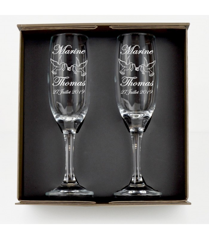 Verre à Champagne Mariage gravé