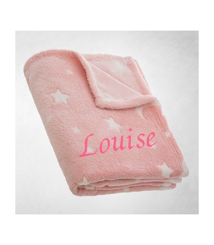 Couverture Bebe Rose Personnalisable Et Phosphorescente